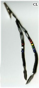 Black hand-stitched clip- with  Eagle Feathers