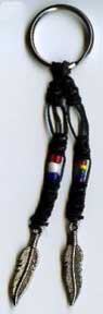Keyring-American pride & rainbow glass beads